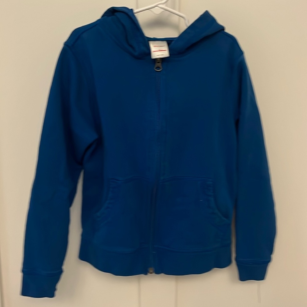 Hanna Andersson Blue Zip up Hoodie, size 6-7, 120 cm